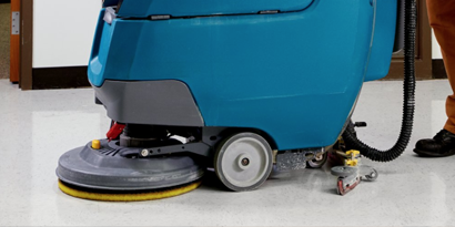 Clean Shine pad used on floor scrubber