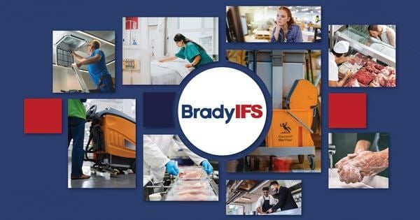 a collage of images showing BradyIFS's capabilities in JanSan and foodservice solutions