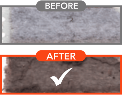 Before and after photo of dust sheet