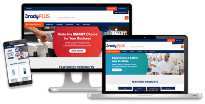 various devices showing BradyPLUS ecommerce platform for PJP