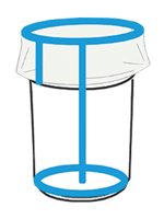 illustration of trash can with liner that fits