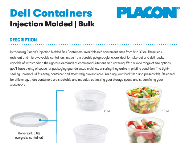 brochure thumbnail for injection molded deli containers bulk