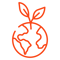 an earth with leaves growing-re-earth icon