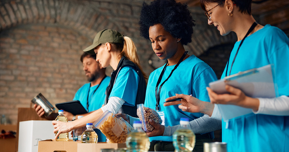 a group of volunteers working for a non-profit organization