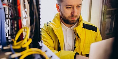 technician at a job site