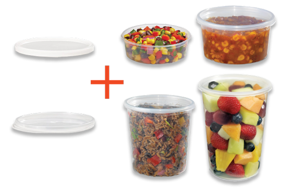 mix matched thermoform deli containers with lid options