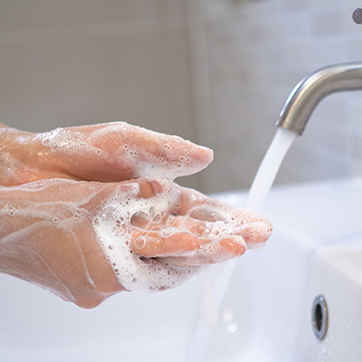 Washing hands with soap