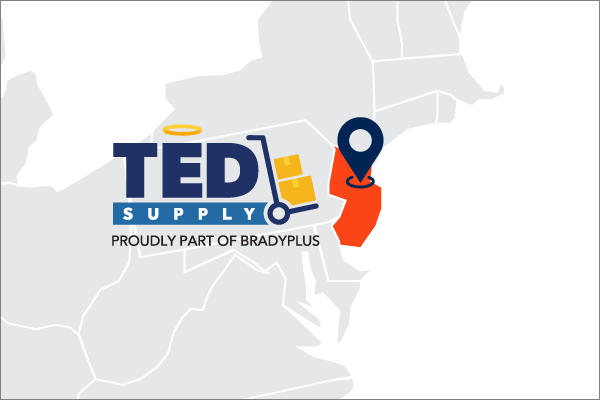 US map showing TED Supply location in New Jersey